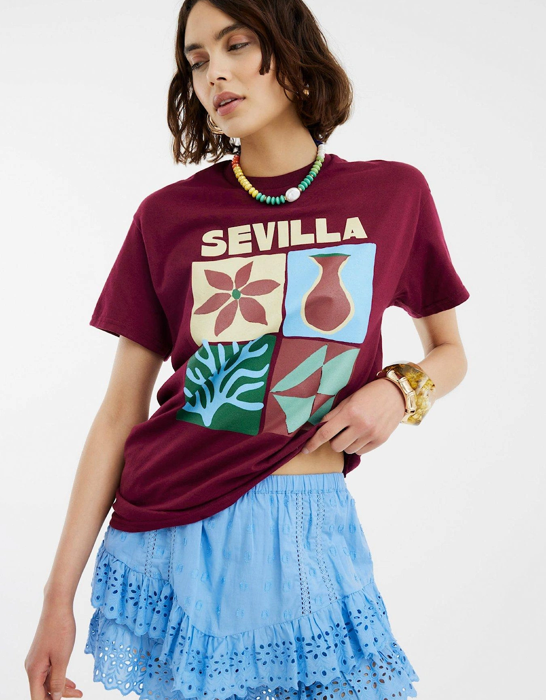 Short Sleeve Sevilla Art Baby Tee, 2 of 1