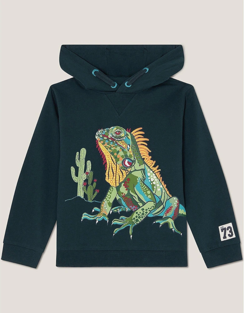 Boys Cactus And Lizard Hoody - Navy