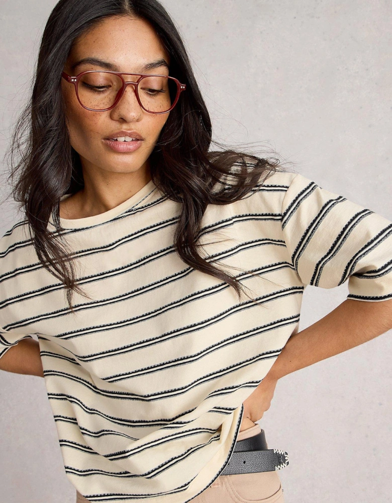 Katya Stripe Tee - White