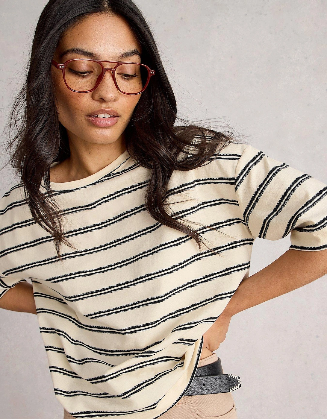 Katya Stripe Tee - White, 2 of 1