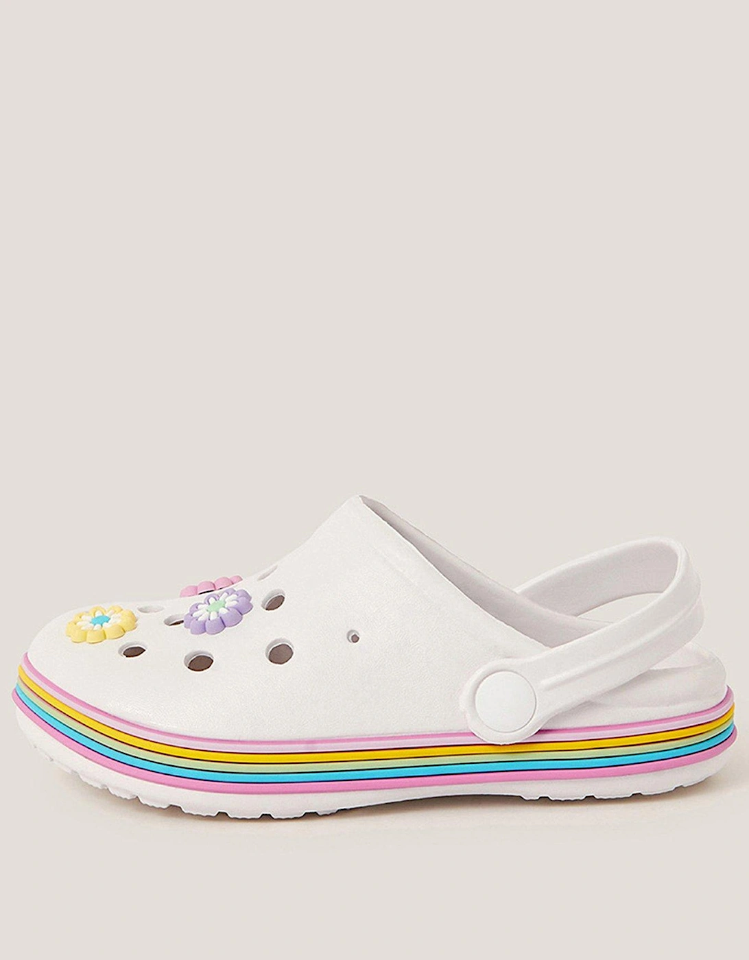 Girls Flower Stripe Clog - Light Cream, 2 of 1