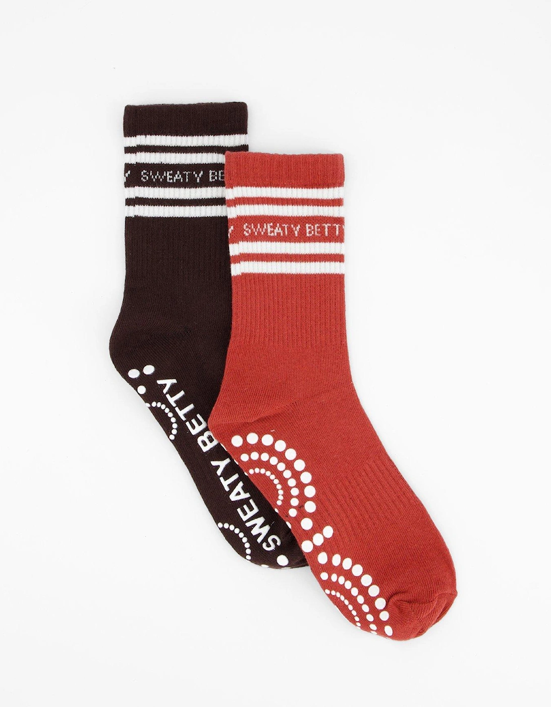 Womens Training Mid Length Ankle Gripper Socks 2 Pack - Brown, 2 of 1
