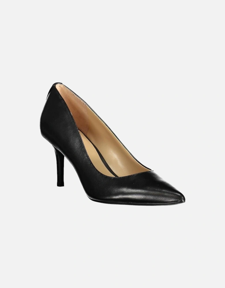 Logo Detailed 5 cm Heel Shoe Women - Black Flat Shoes