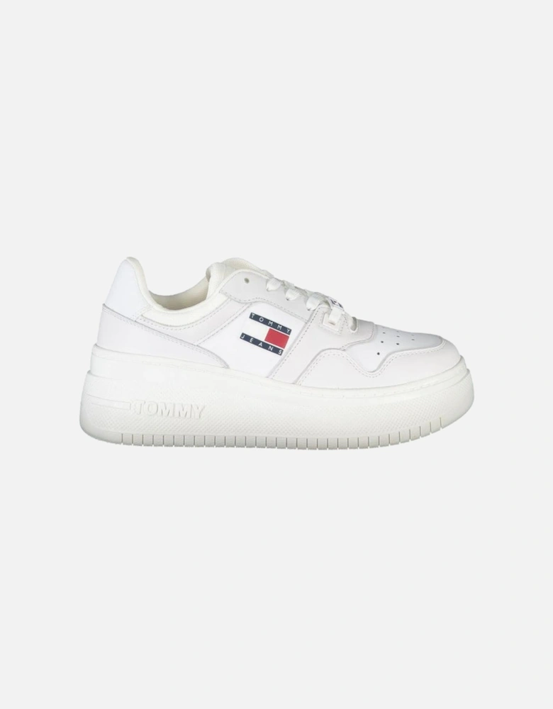 Lace-Up Sports Footwear with Contrast Print and Logo Women - White