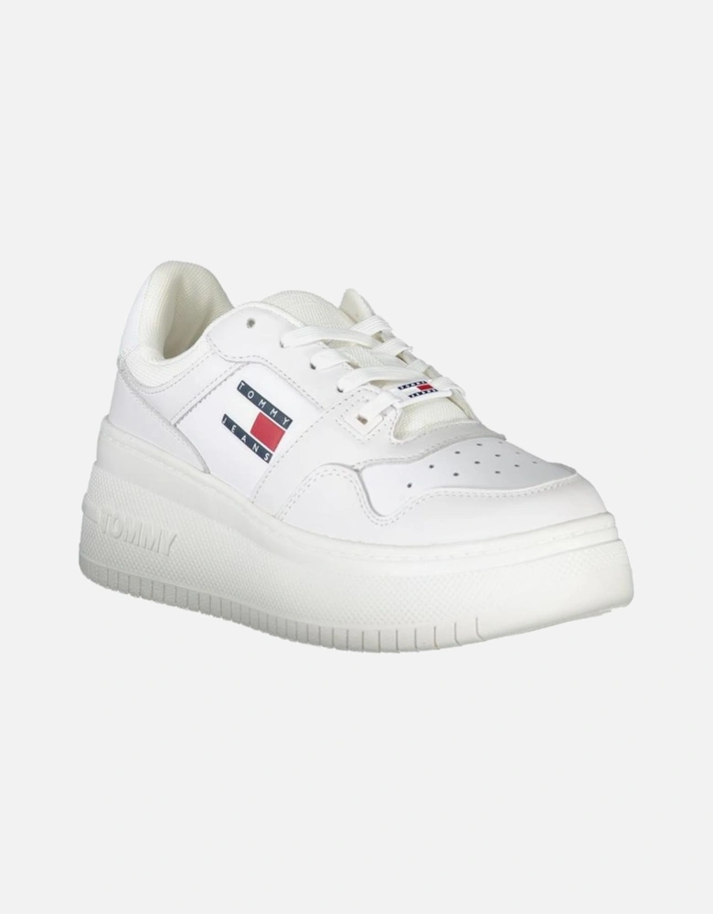 Lace-Up Sports Footwear with Contrast Print and Logo Women - White