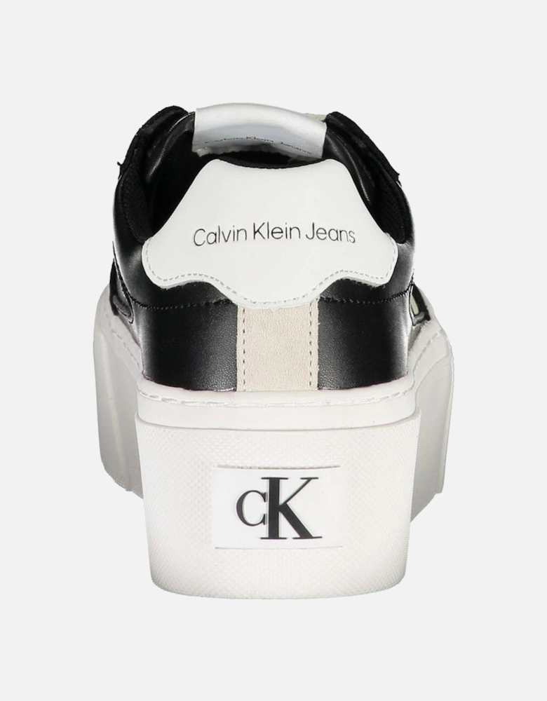 Lace-Up Sports Shoe with Platform and Logo Women - Black Sneakers