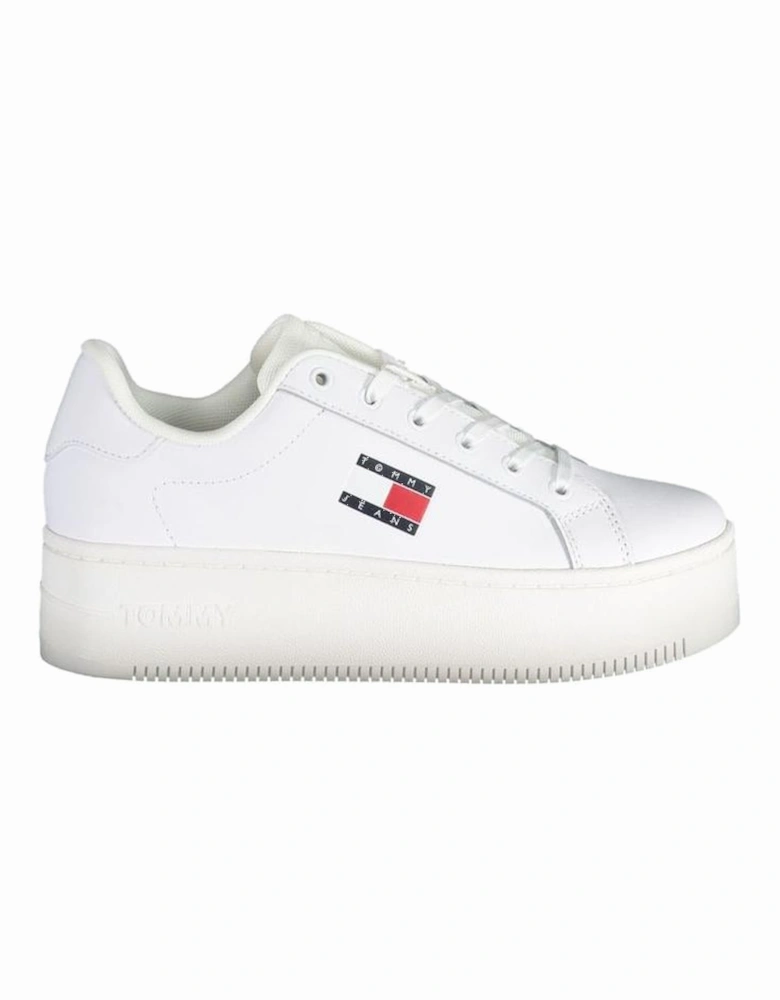 Lace-Up Printed Logo Sports Footwear Women - White Sneakers