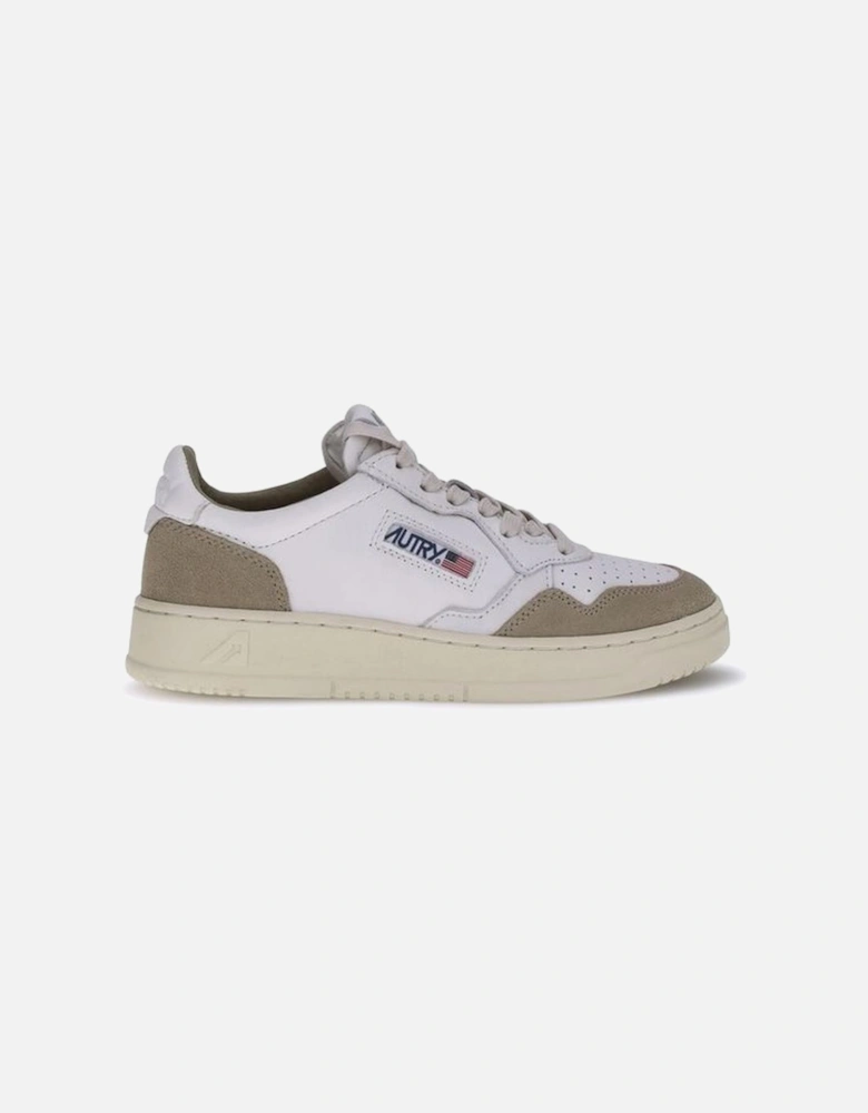 Leather Medalist Low Sneakers with Logo Details Women - White