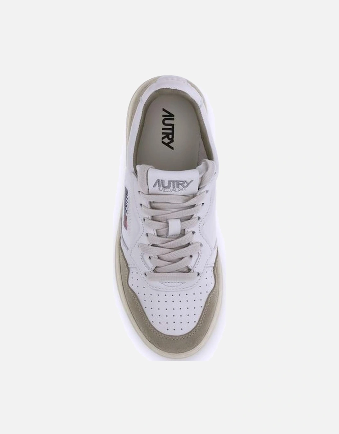 Leather Medalist Low Sneakers with Logo Details Women - White