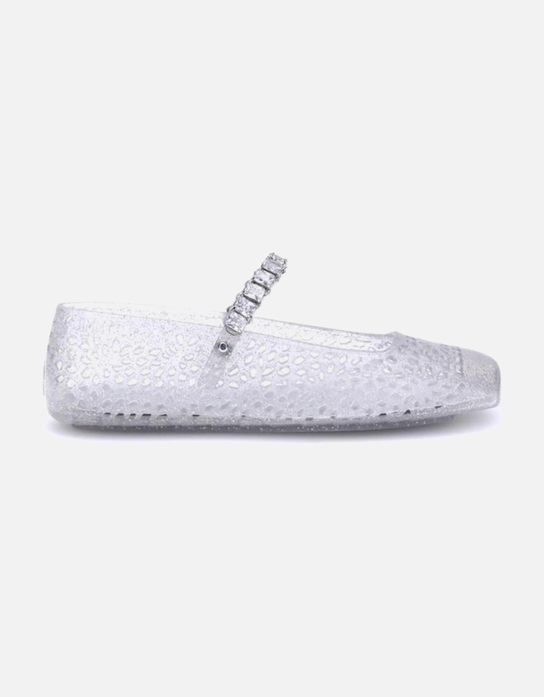 Jelly Ballerinas with Crystal Embellished Straps Women - White Shoes