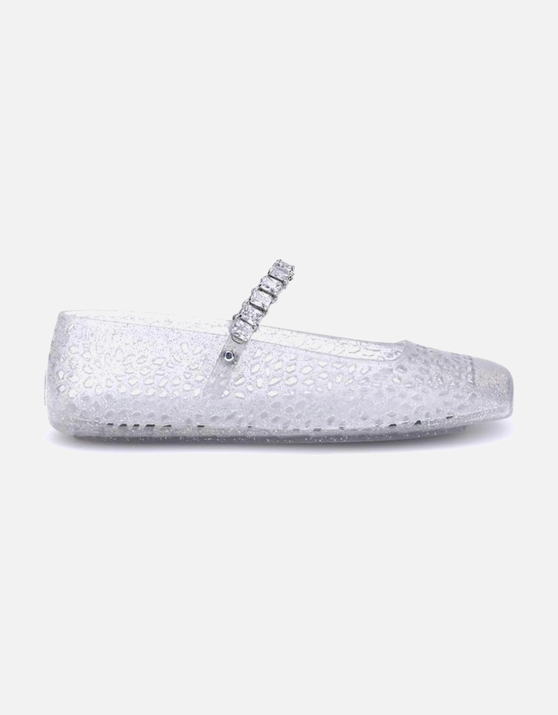 Jelly Ballerinas with Crystal Embellished Straps Women - White Shoes, 5 of 4