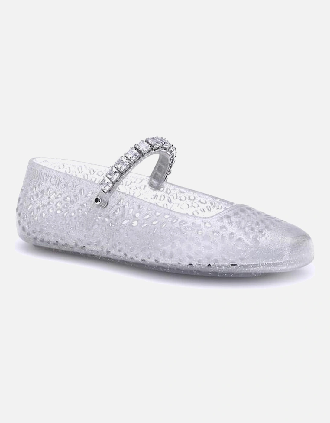 Jelly Ballerinas with Crystal Embellished Straps Women - White Shoes