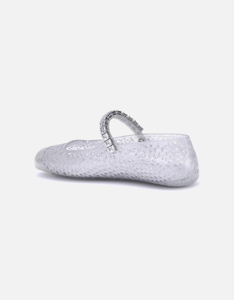 Jelly Ballerinas with Crystal Embellished Straps Women - White Shoes
