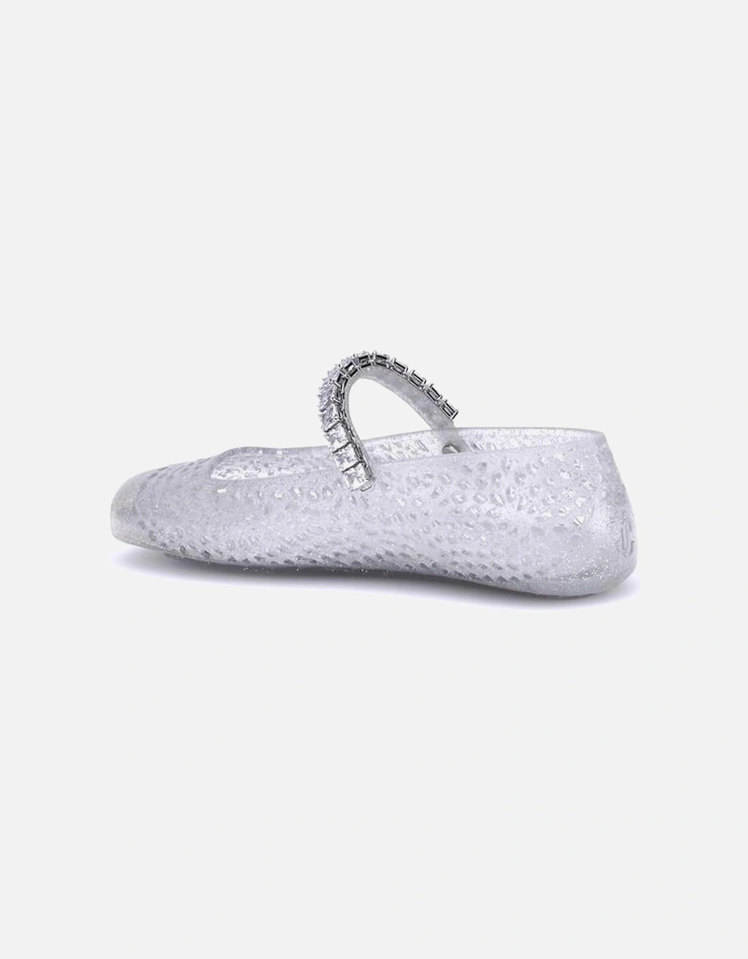 Jelly Ballerinas with Crystal Embellished Straps Women - White Shoes