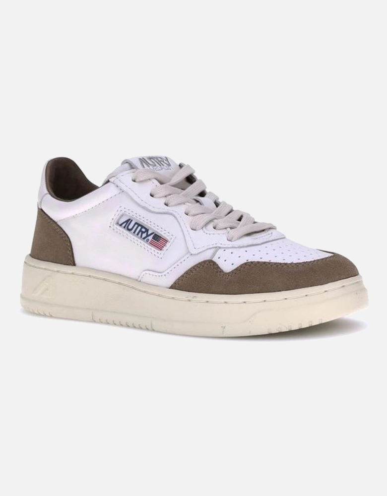 Medalist Low Leather Sneakers with Logo Details Women - White