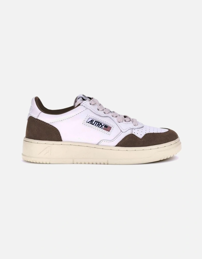 Medalist Low Leather Sneakers with Logo Details Women - White