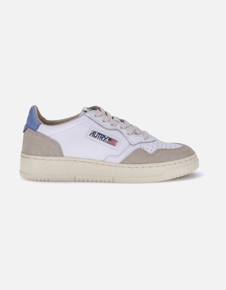 Leather Medalist Low Sneakers with Perforated Toe Women - White