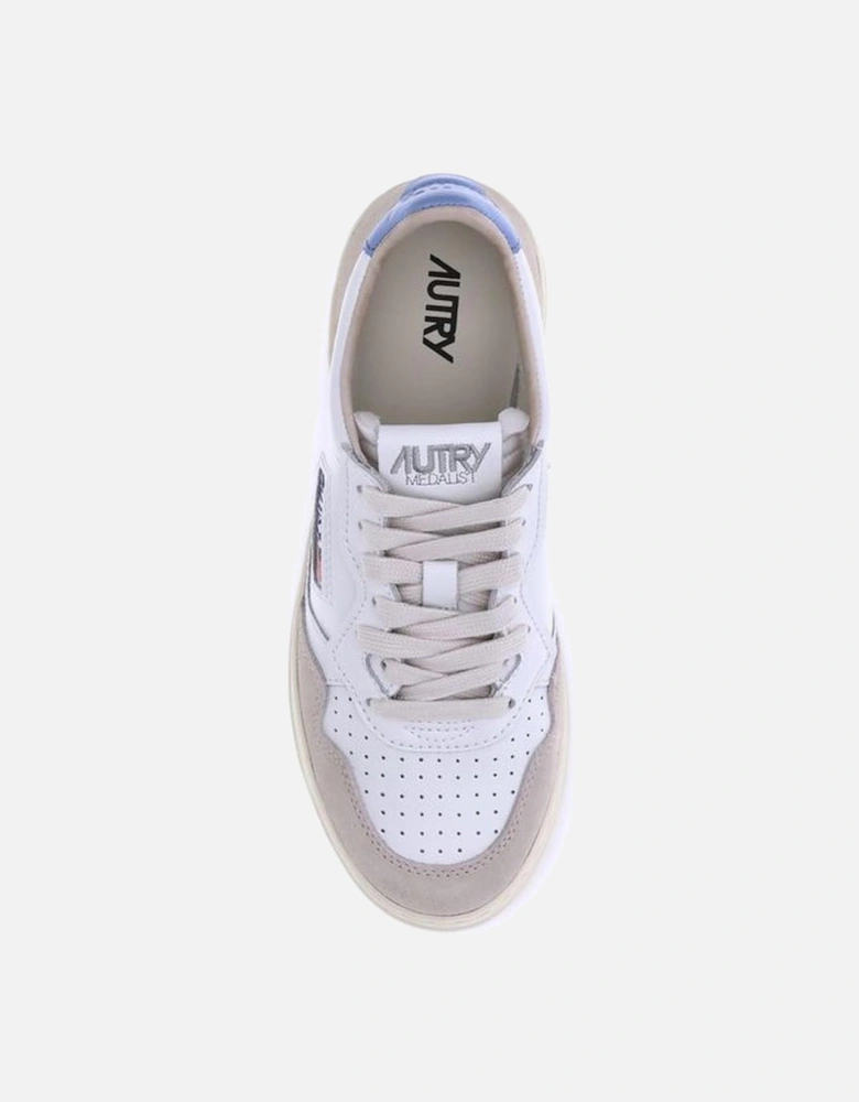 Leather Medalist Low Sneakers with Perforated Toe Women - White