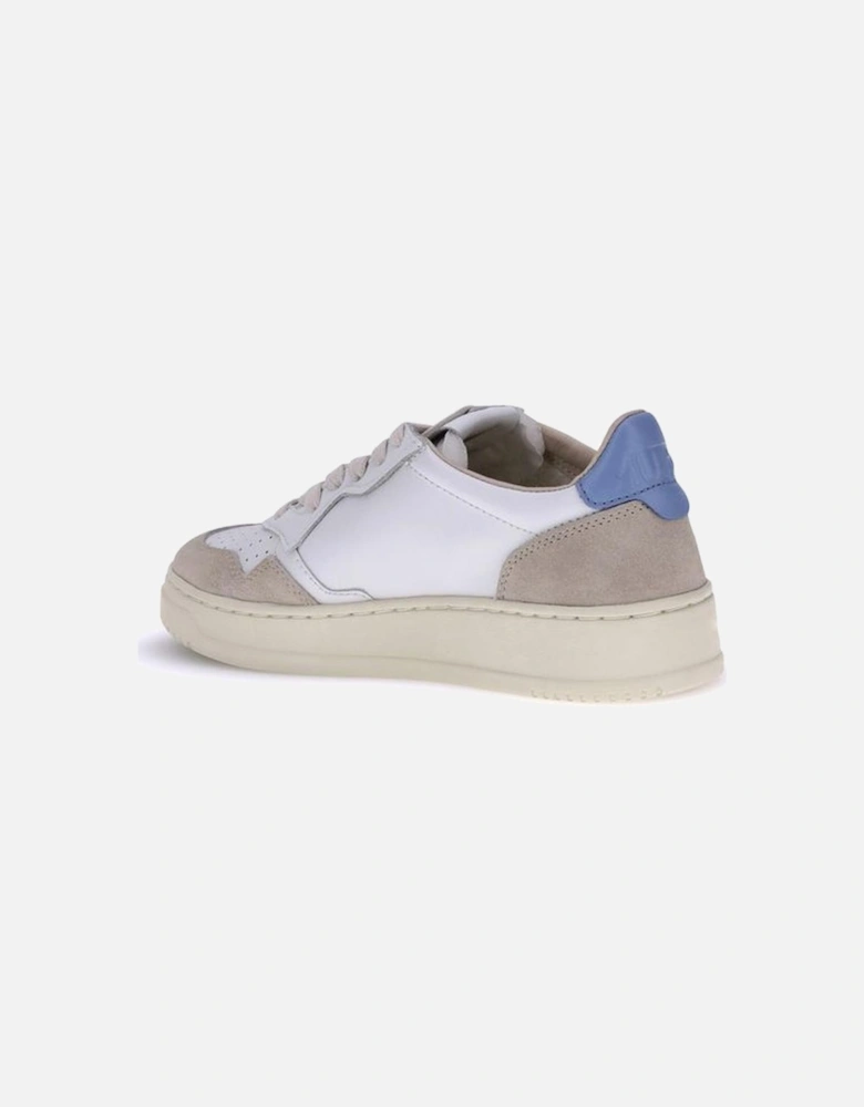 Leather Medalist Low Sneakers with Perforated Toe Women - White