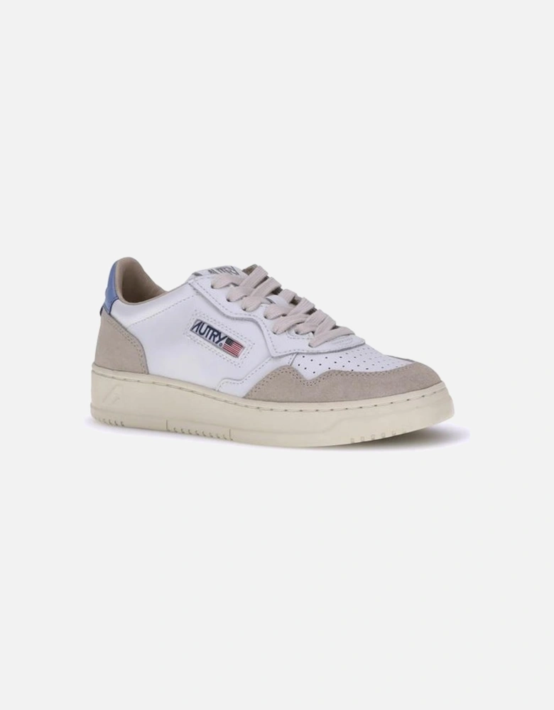 Leather Medalist Low Sneakers with Perforated Toe Women - White