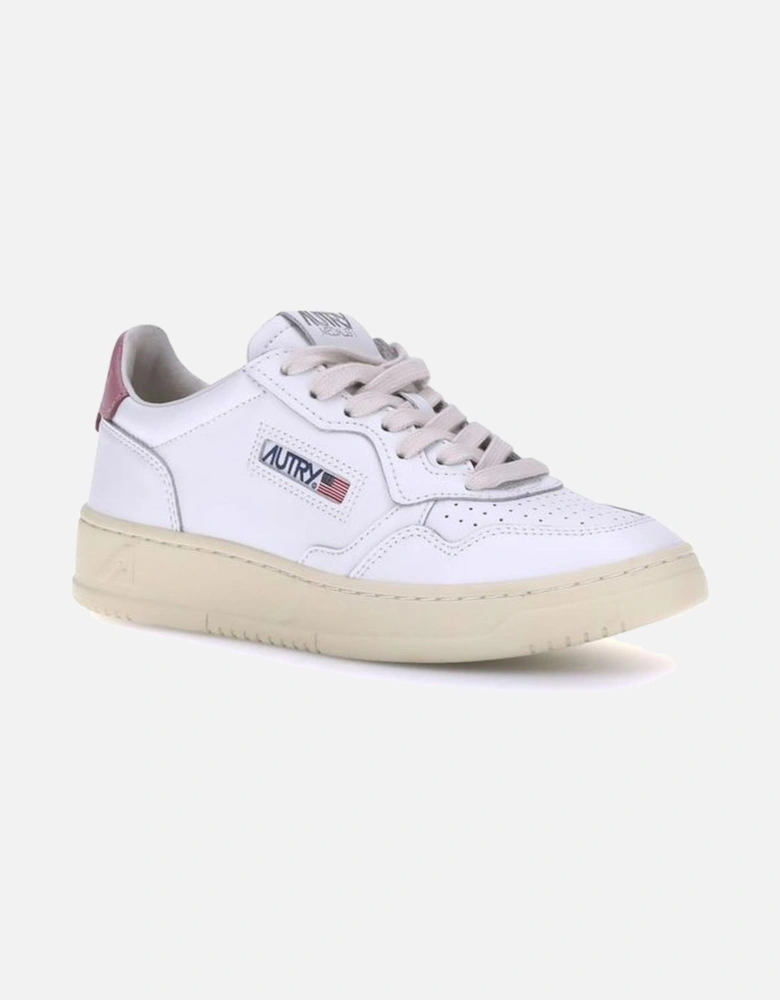 Leather Medalist Low Sneakers with Vintage Style Women - White