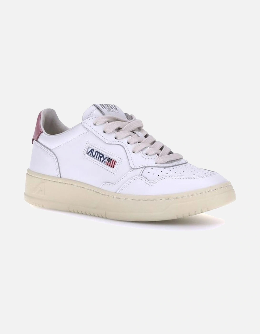 Leather Medalist Low Sneakers with Vintage Style Women - White