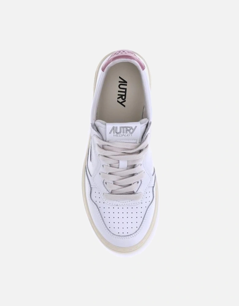 Leather Medalist Low Sneakers with Vintage Style Women - White