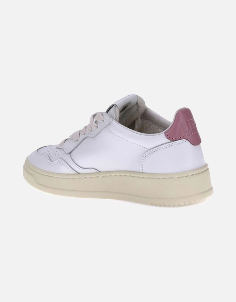 Leather Medalist Low Sneakers with Vintage Style Women - White