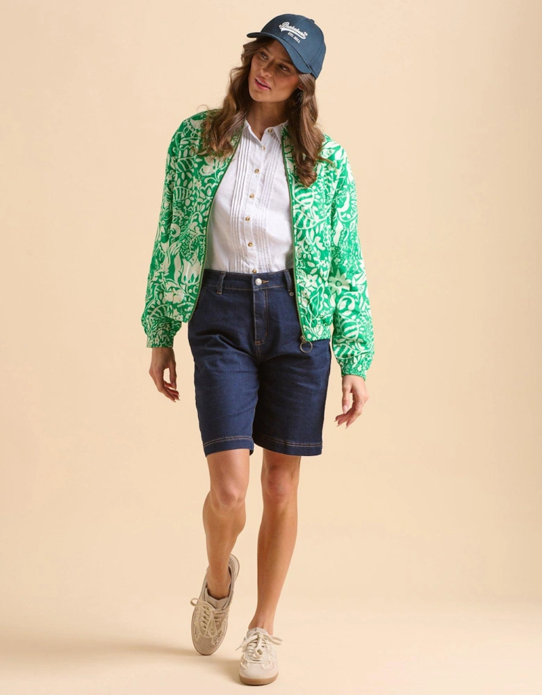 Pin Tuck Bomber Jacket