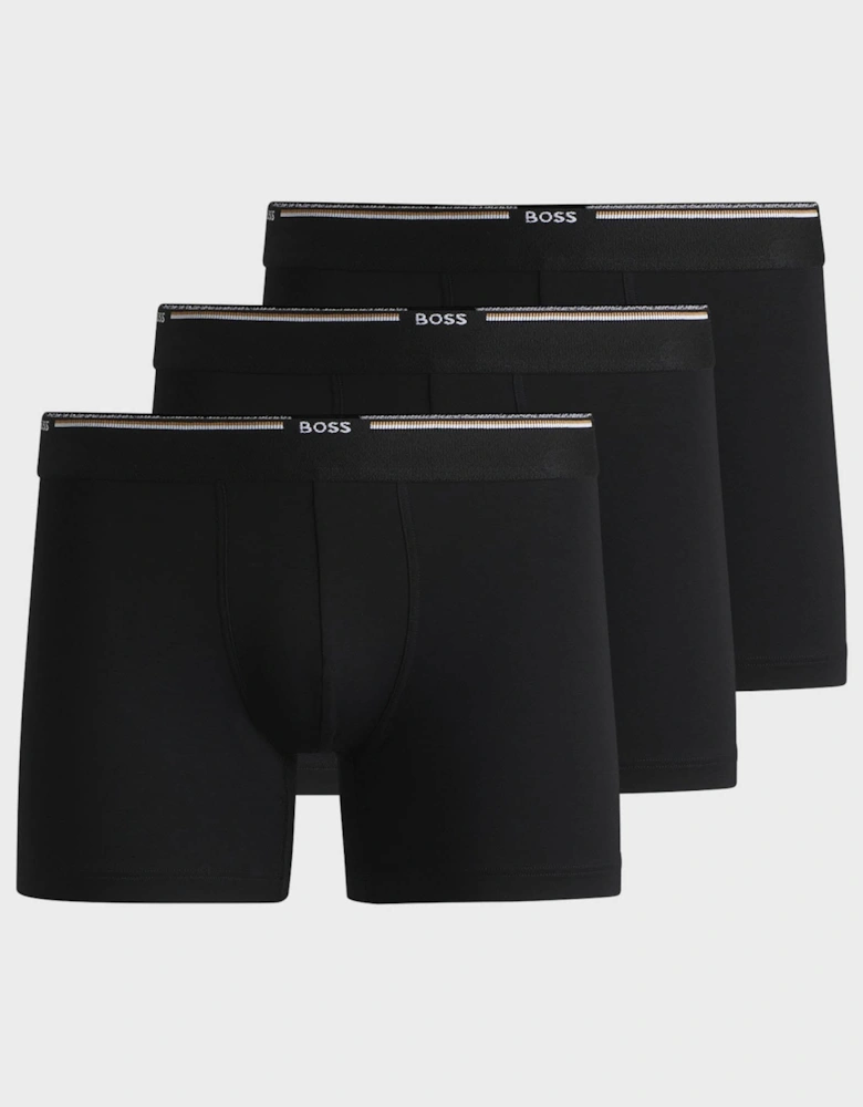 BOSS Orange 3-Pack Mens Bamboo Boxer Briefs - Black 001