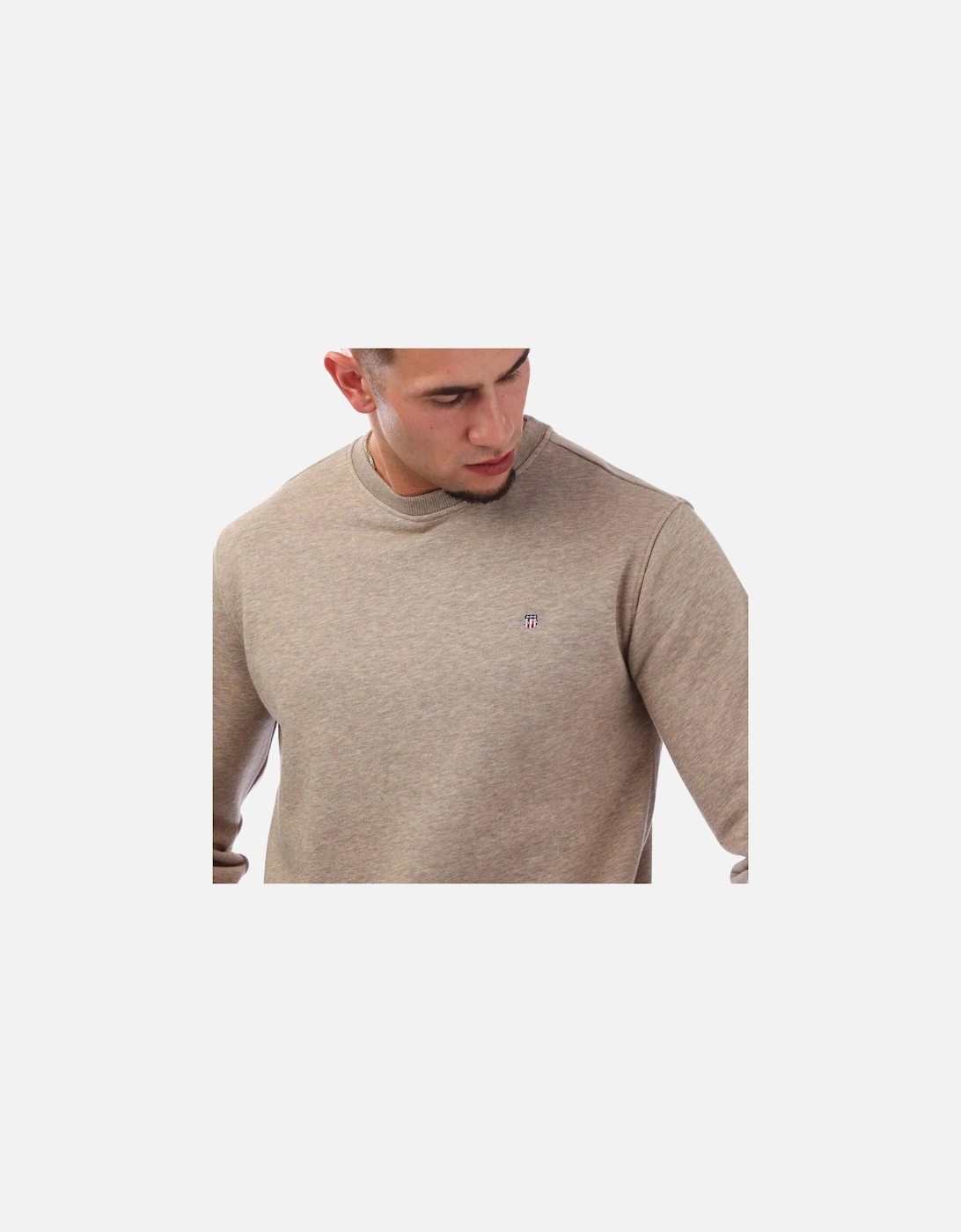 Gant Men's Brown Shield Logo Crewneck Sweatshirt - : Regular/36 S