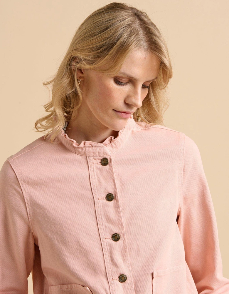 Frill Neck Denim Jacket