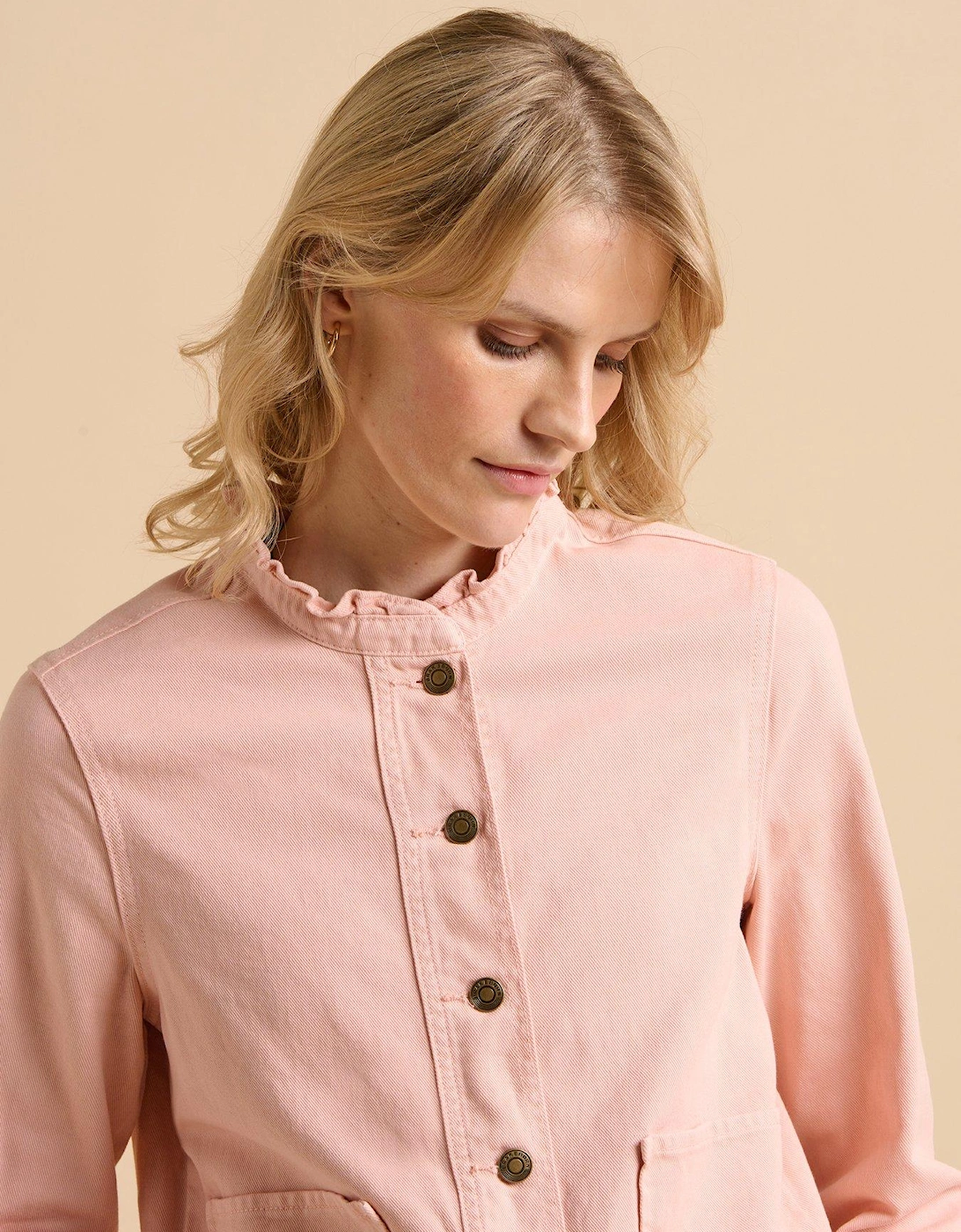 Frill Neck Denim Jacket