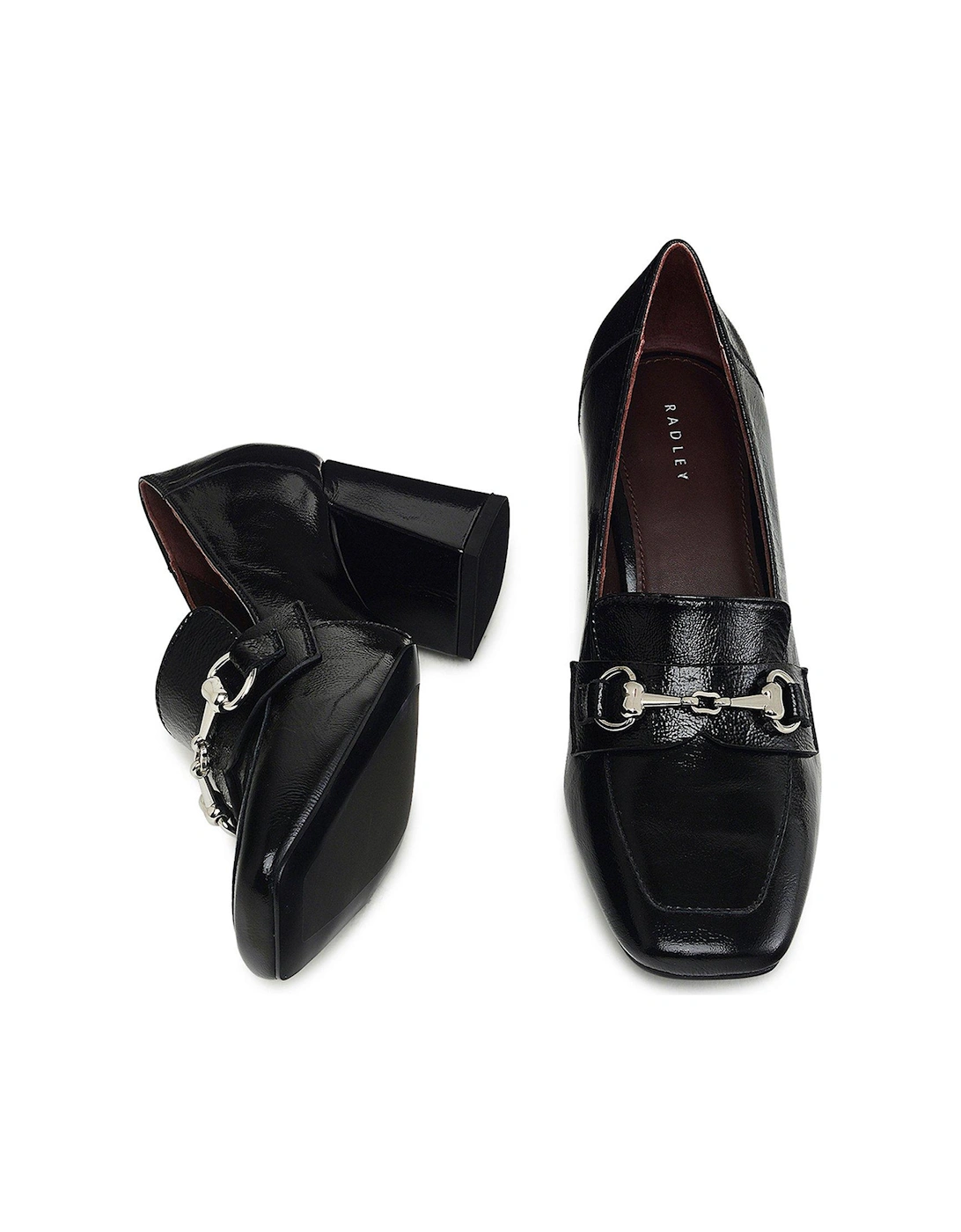 Burlington Mews Heeled Saddle Loafer Black