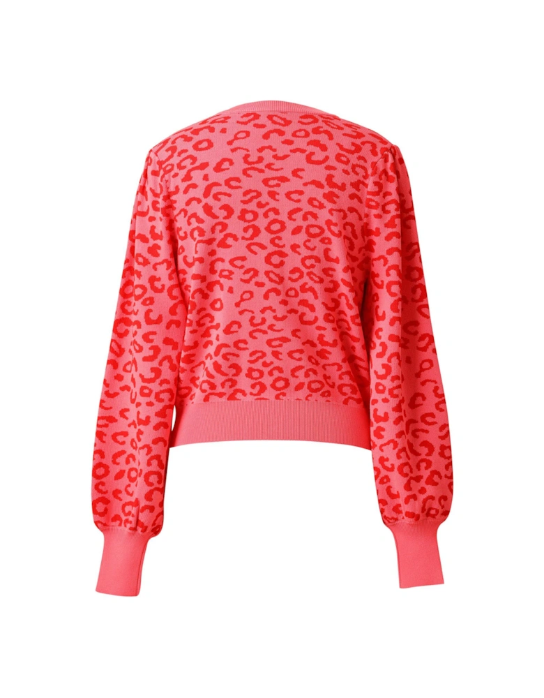 Sherry Leopard Cardigan - Pink
