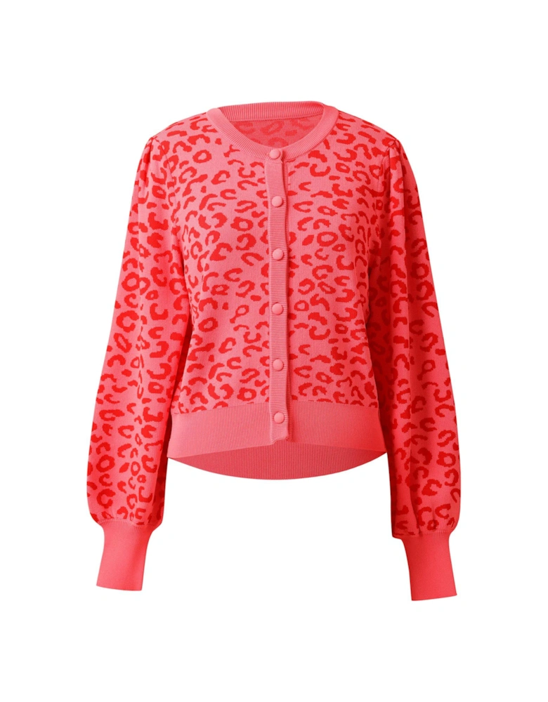 Sherry Leopard Cardigan - Pink