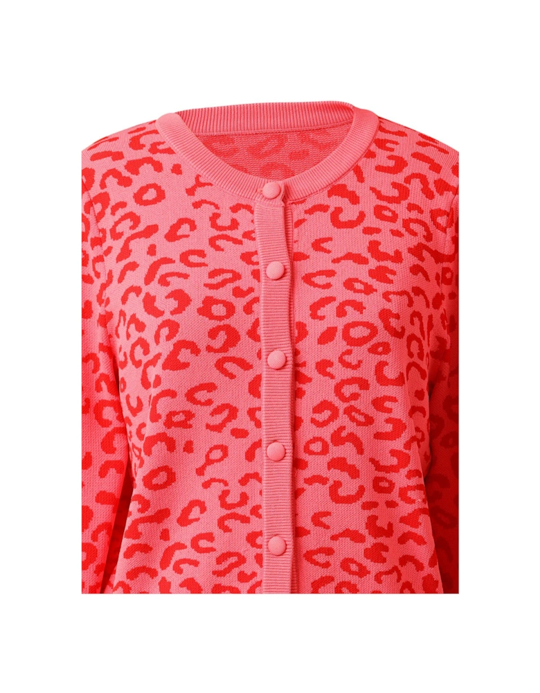 Sherry Leopard Cardigan - Pink