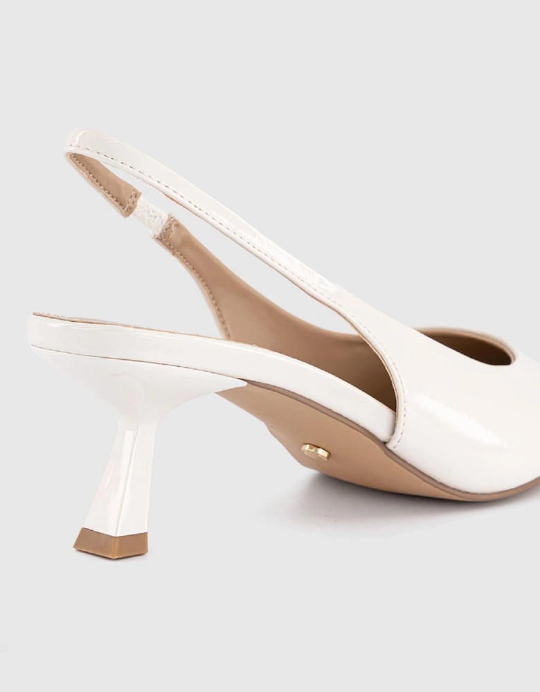 Million Dollar Slingback Kitten Heels - Cream