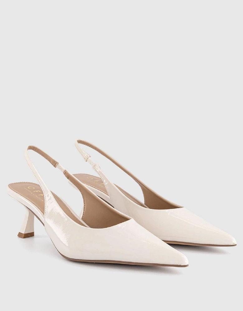 Million Dollar Slingback Kitten Heels - Cream