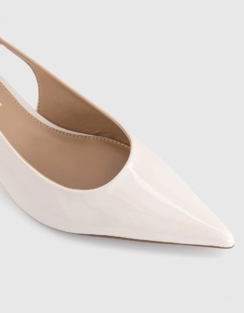 Million Dollar Slingback Kitten Heels - Cream