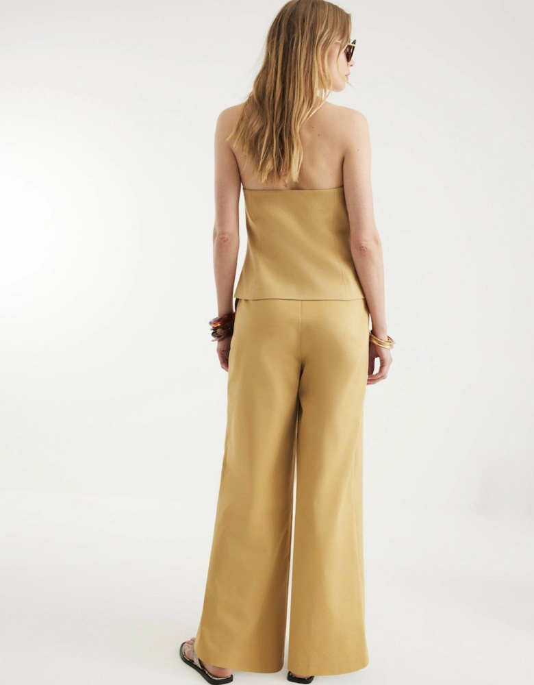 Clean Wide Trouser - Beige