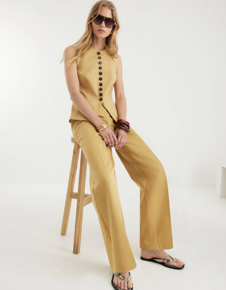 Clean Wide Trouser - Beige