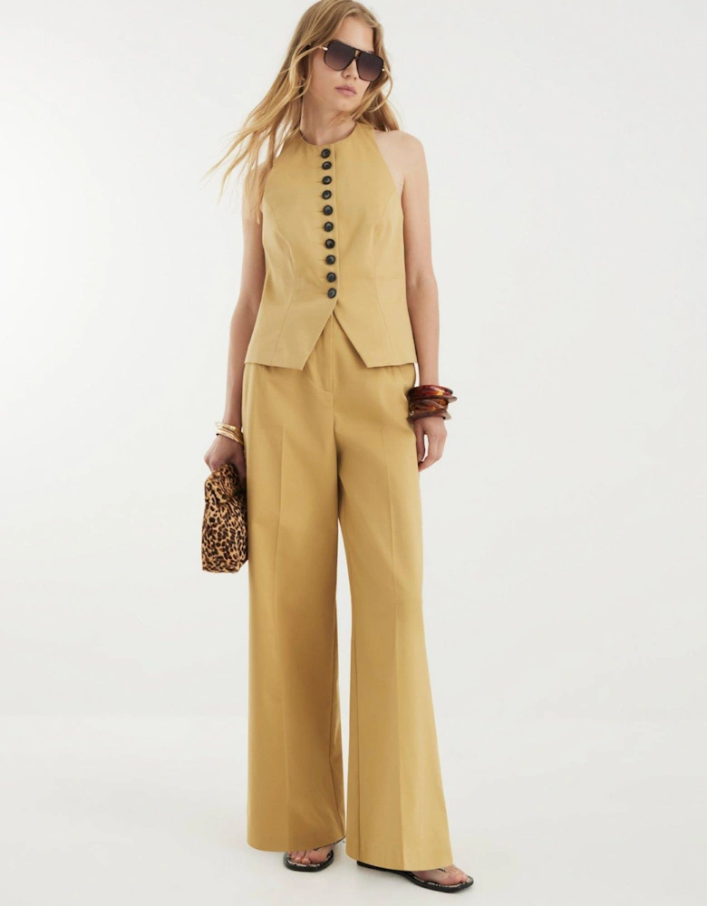 Clean Wide Trouser - Beige