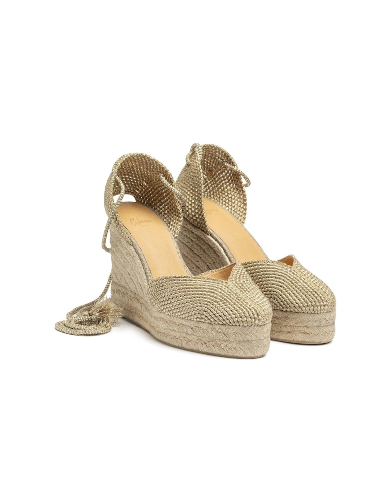 Cora Sparkly Wedge Espadrille - Gold