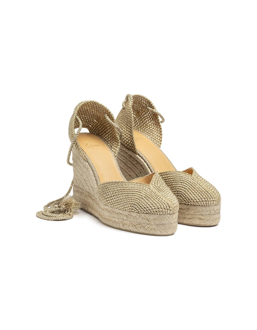Cora Sparkly Wedge Espadrille - Gold