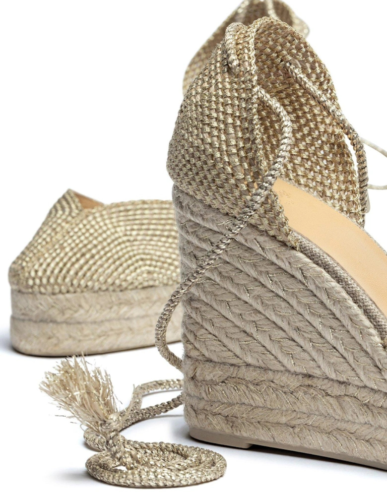 Cora Sparkly Wedge Espadrille - Gold