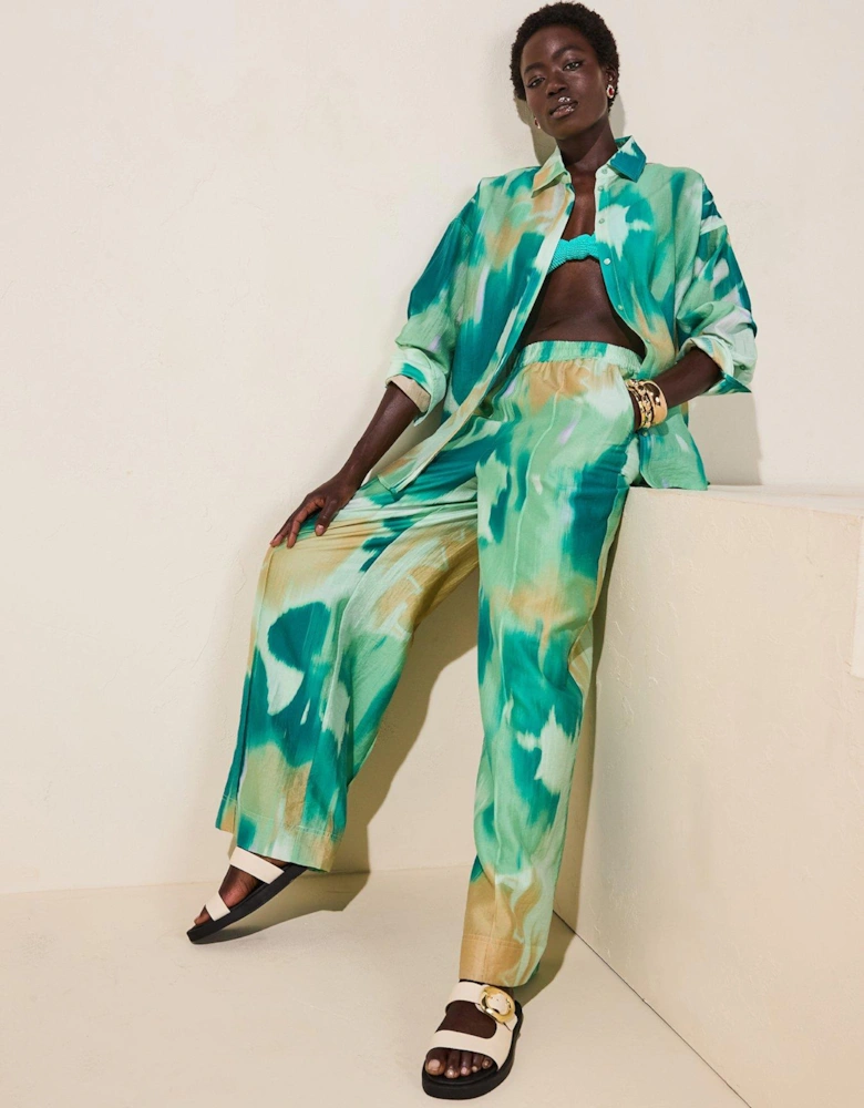 High Rise Wide Leg Trouser - Multi