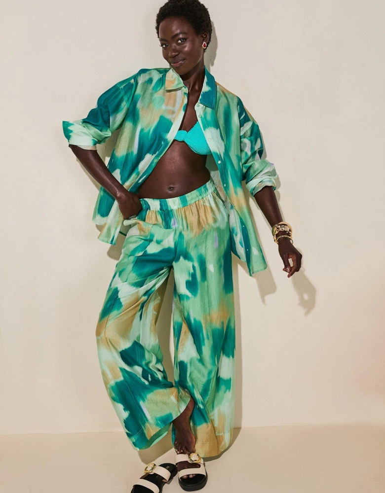 High Rise Wide Leg Trouser - Multi