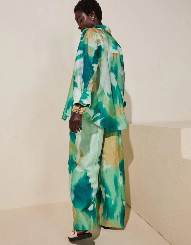 High Rise Wide Leg Trouser - Multi