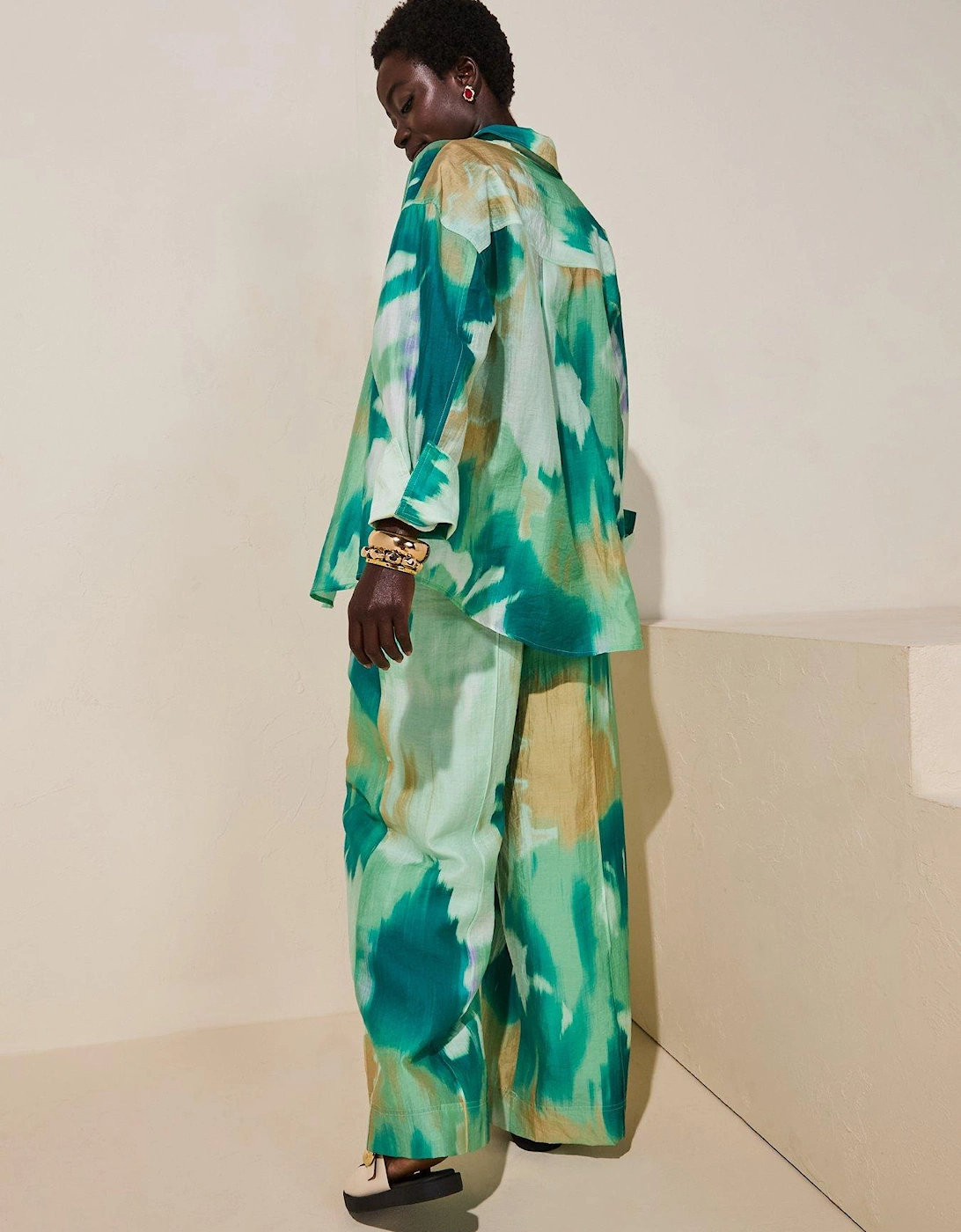 High Rise Wide Leg Trouser - Multi